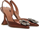 Amina Muaddi Brown Begum Sling 95 Heels
