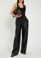 Alexanderwang.t Relaxed Logo-embroidered Satin Track Pants Black