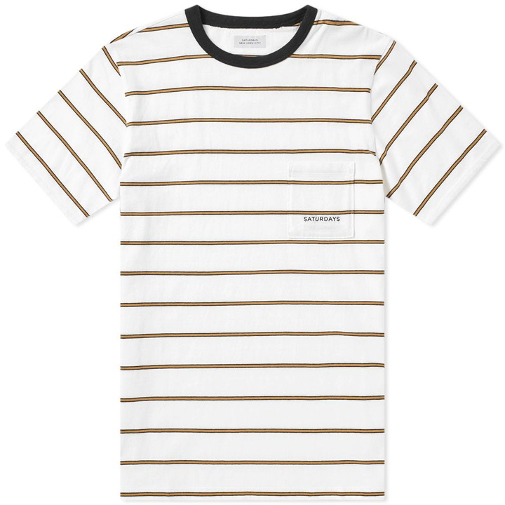 Photo: Saturdays NYC Randall Stripe Tee White