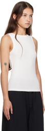 St. Agni White Organic Cotton Bateau Tank Top