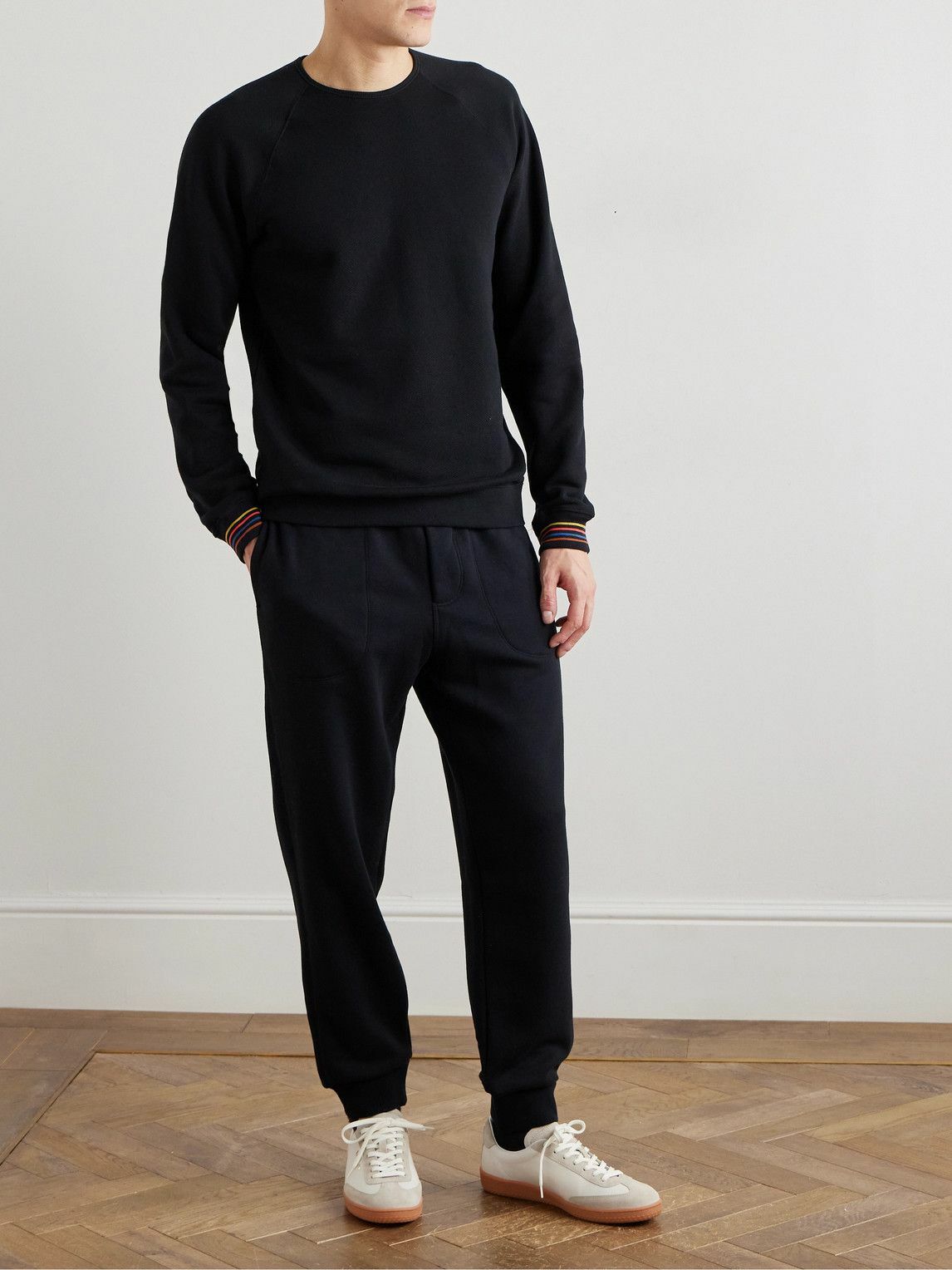 Paul Smith - Striped Cotton-Jersey Sweatshirt - Black