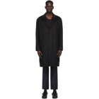 Nudie Jeans Black Wool Ruben Coat