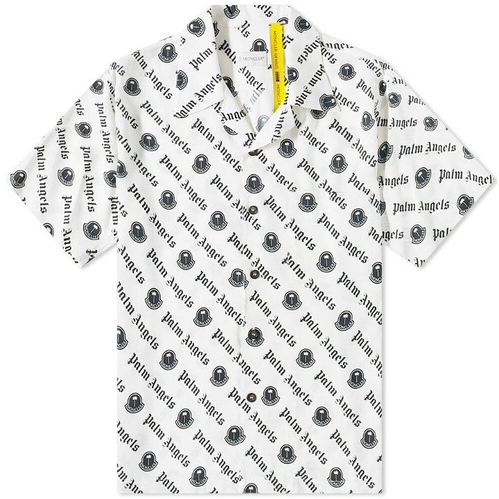 Photo: Moncler Men's Genius x Palm Angels Logo Vacation Shirt in White