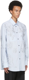 Valentino Blue Stripe Dark Blooming Shirt