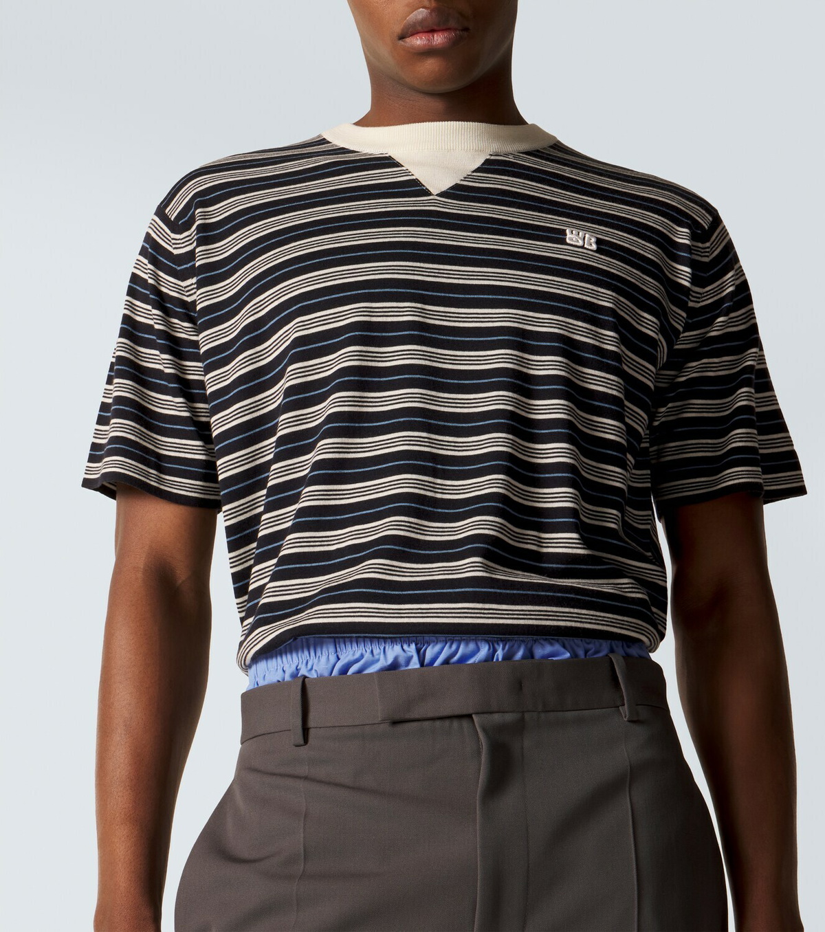 Wales Bonner Song striped wool and cotton T-shirt