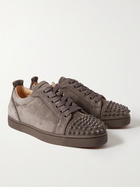 CHRISTIAN LOUBOUTIN - Louis Junior Spikes Cap-Toe Suede Sneakers - Gray