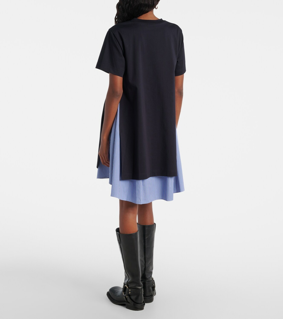 Sacai Striped cotton minidress