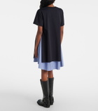 Sacai Striped cotton minidress