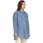B Sides Blue Reworked Inside-Out Snap Shirt
