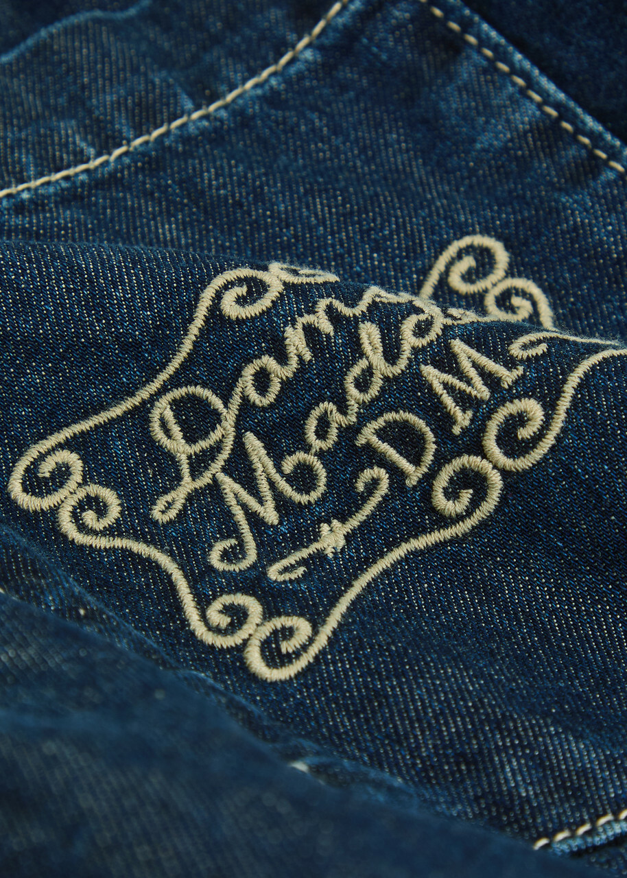 Damson Madder Augusta Ruffled Straight-leg Jeans Indigo