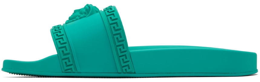 Versace Green Palazzo Slides Versace