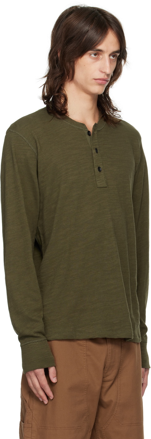 rag & bone Green Classic Flame Henley