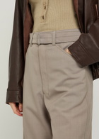 Lemaire Belted Barrel-leg Woven Trousers Taupe