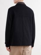 Brunello Cucinelli - Leather-Trimmed Cashmere-Felt Jacket - Black