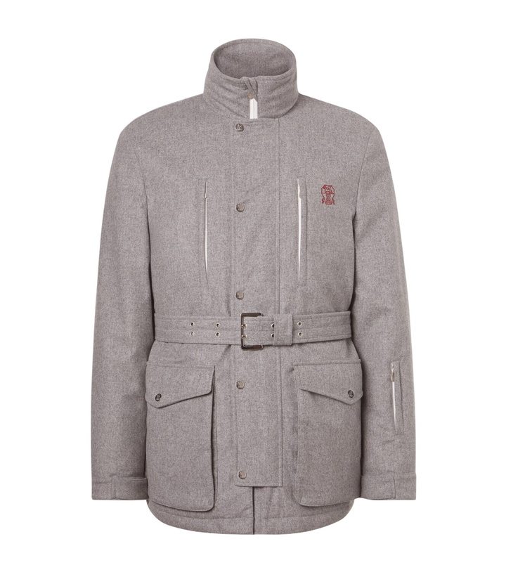 Photo: Brunello Cucinelli Belted wool ski jacket