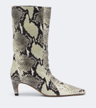 JUDE Cave snake-effect leather ankle boots