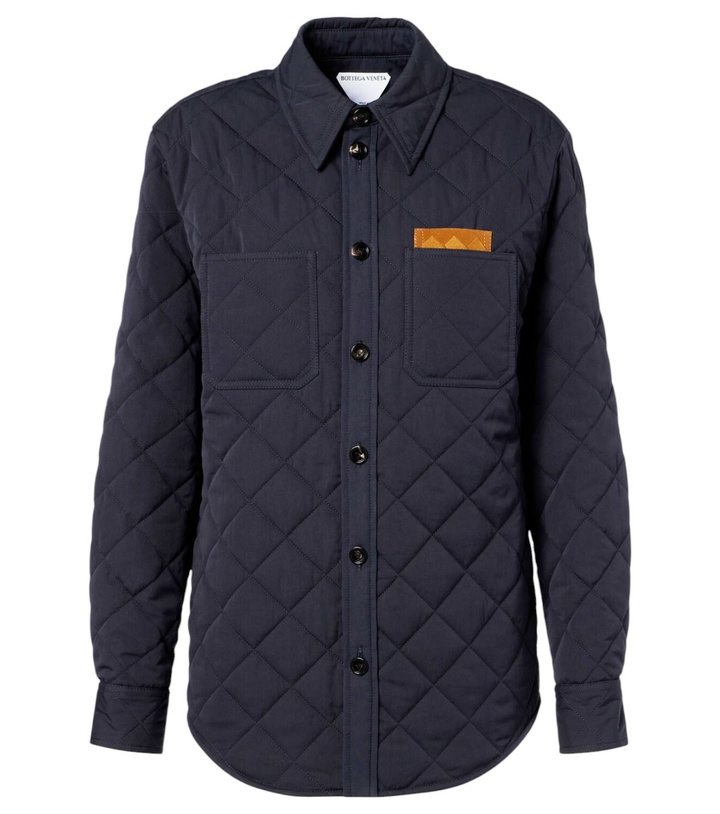 Photo: Bottega Veneta Quilted Intrecciato cotton-blend overshirt