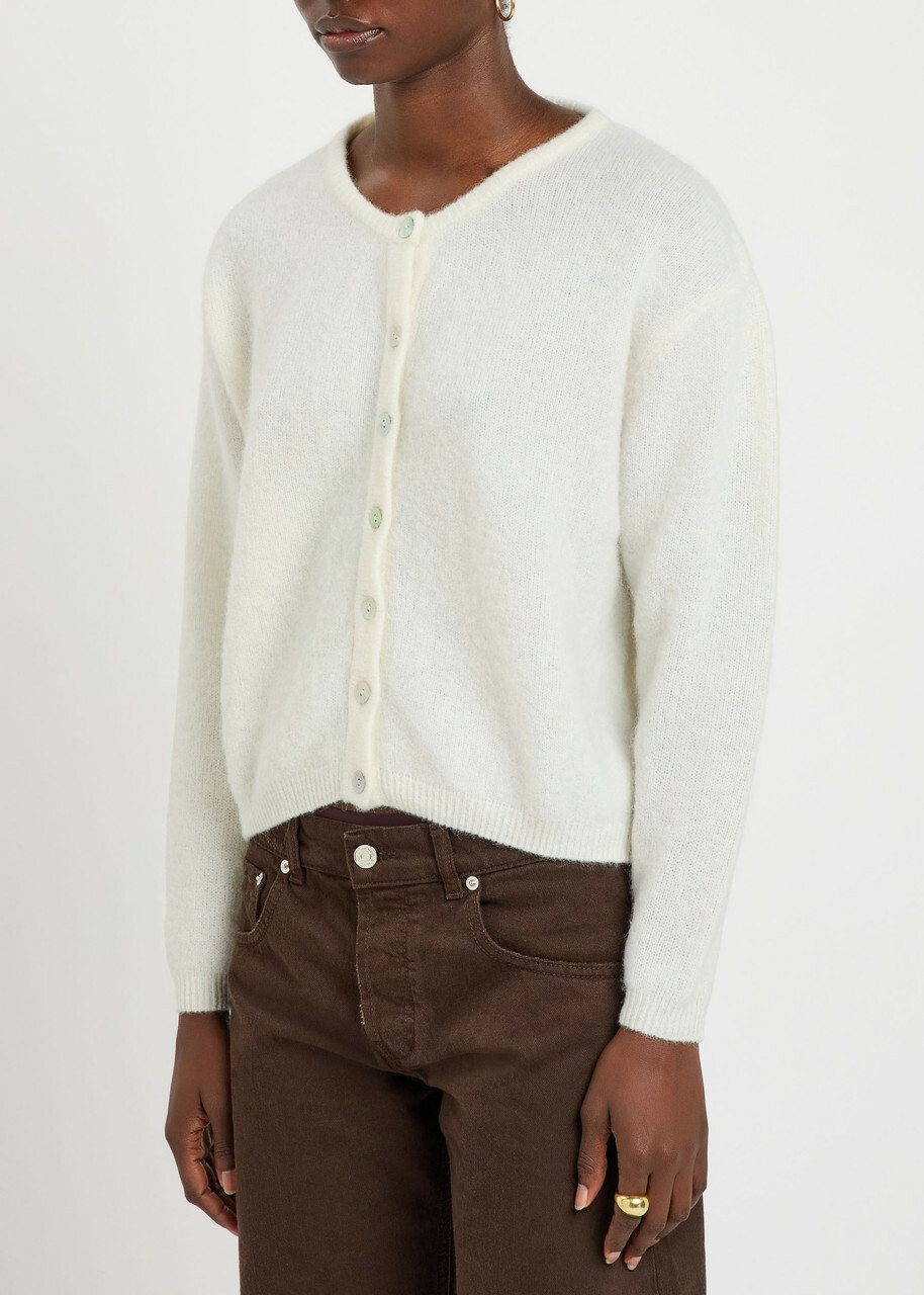 American Vintage Vitow Brushed Knit Cardigan White