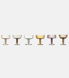 Bitossi Diseguale set of 6 champagne coupe glasses
