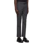 Neil Barrett Grey Wool Striped Trousers