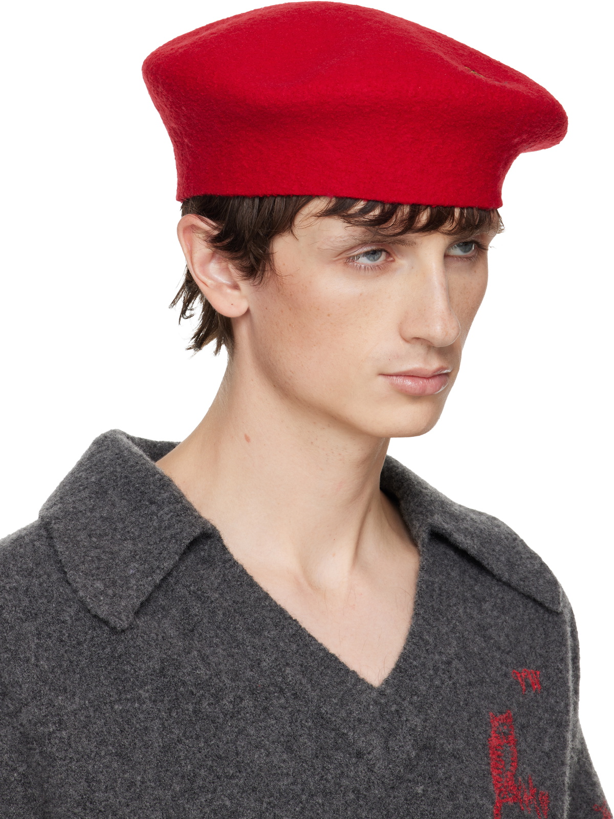 Vivienne Westwood Red Embroidered Logo Beret
