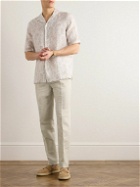 Brunello Cucinelli - Straight-Leg Pleated Linen and Cotton-Blend Trousers - Neutrals