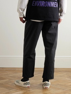 WTAPS - Tapered Logo-Appliquéd Cotton-Blend Trousers - Black