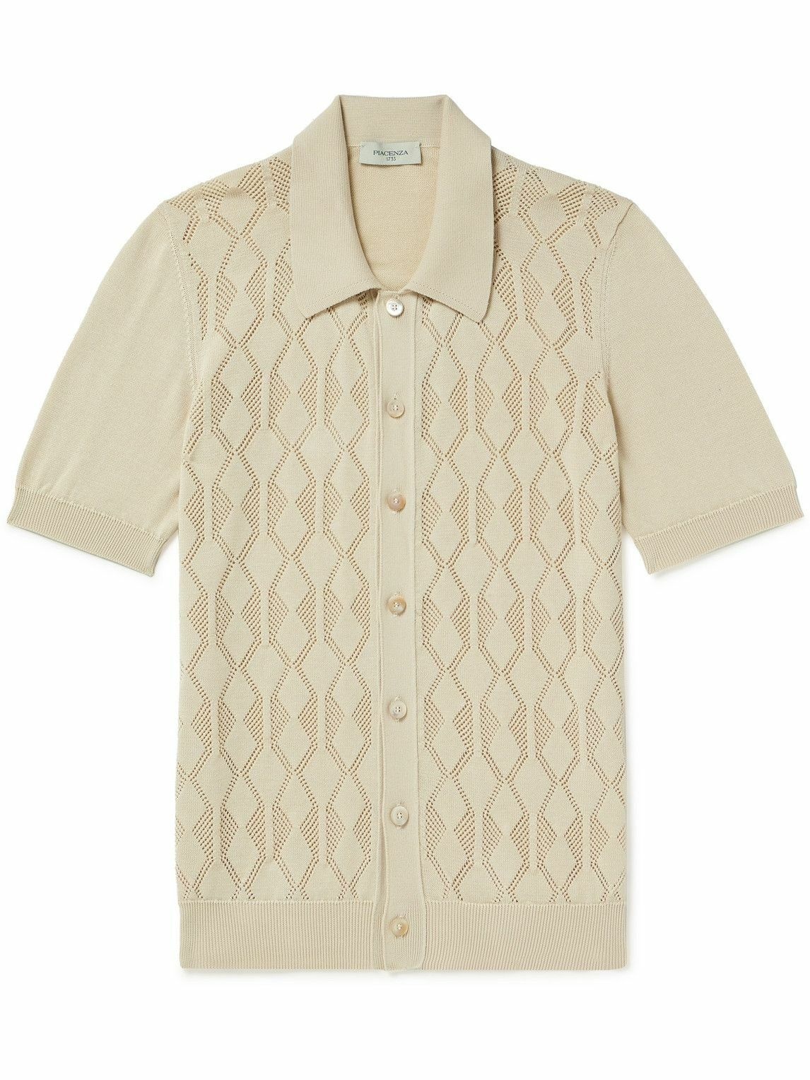 Photo: PIACENZA 1733 - Pointelle-Knit Cotton Shirt - Neutrals