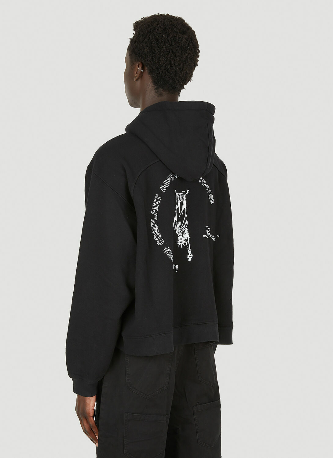 Lourdes Logo Print Basic Hooded Sweatshirt