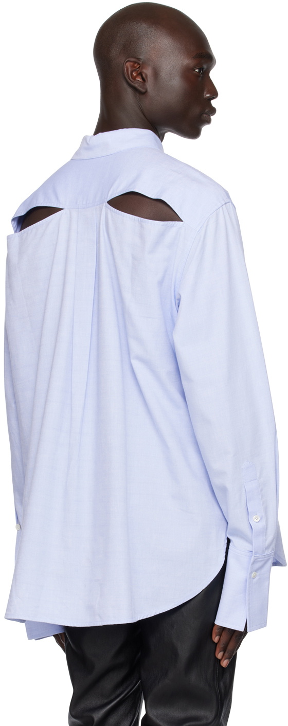 K.NGSLEY Blue Spliced Snider Shirt