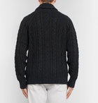 Polo Ralph Lauren - Shawl-Collar Cable-Knit Wool and Cashmere-Blend Cardigan - Men - Charcoal