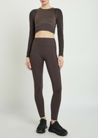 ON Studio Ribbed-jacquard Stretch-knit Crop top Brown