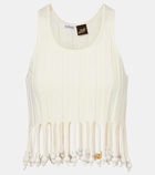 Loewe Paula's Ibiza embellished cotton crop top