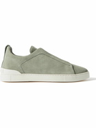 Zegna - Triple Stitch Suede Sneakers - Green