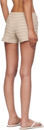 Fruity Booty Beige Lucky Stripe Shorts