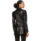 Yang Li Black Patent Faux-Leather Cut-Out Blazer