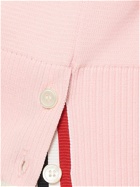 THOM BROWNE Cotton Knit 4 Stripe Cardigan with Pockets