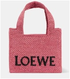 Loewe Paula's Ibiza Font Mini raffia tote bag