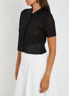 Jonathan Simkhai Larken Ribbed Mesh-knit Cardigan Black