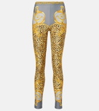 Versace Printed jersey leggings