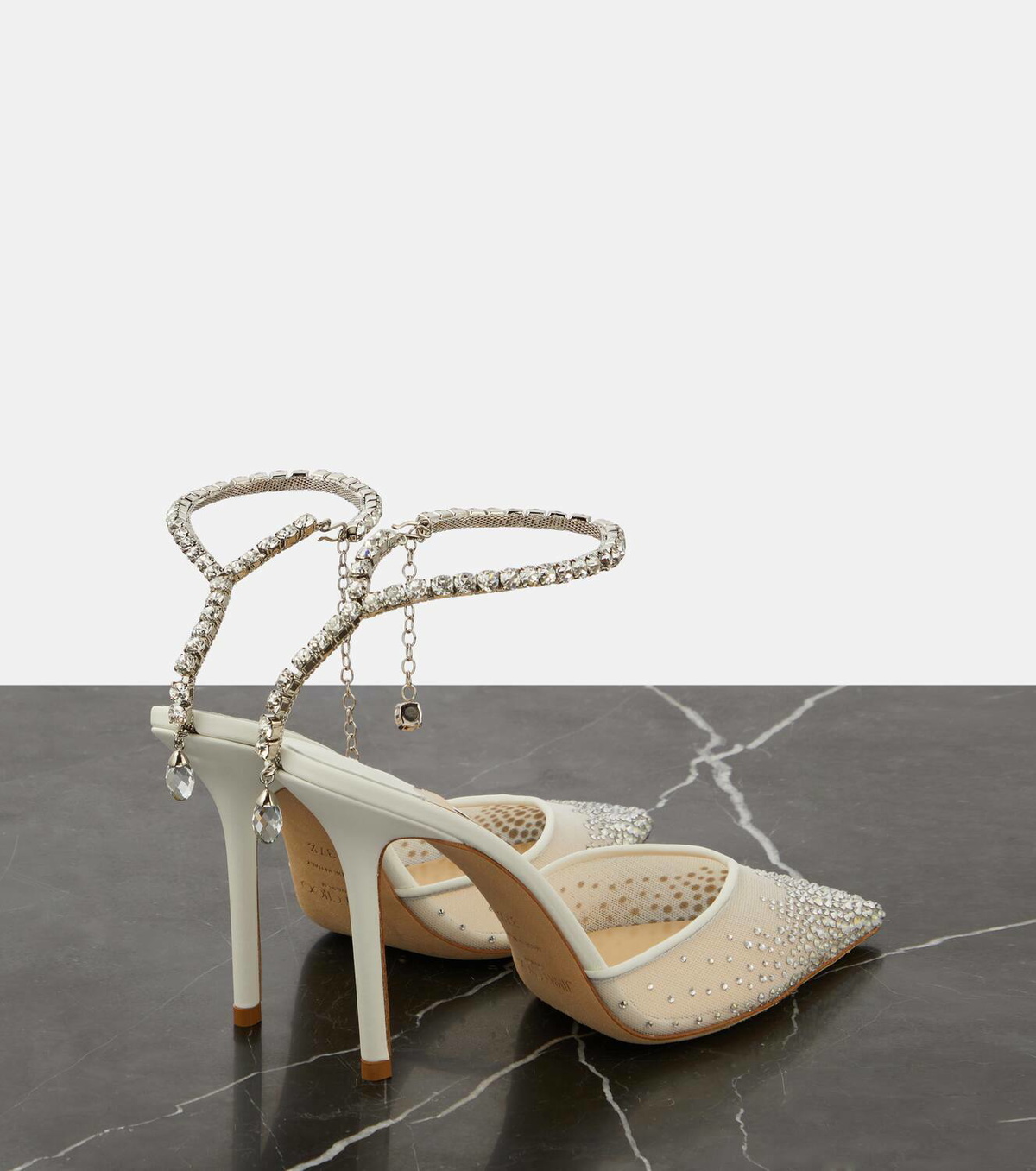 Jimmy Choo Saeda 100 embellished satin pumps Jimmy Choo