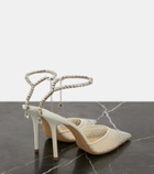 Jimmy Choo Saeda 100 embellished satin pumps
