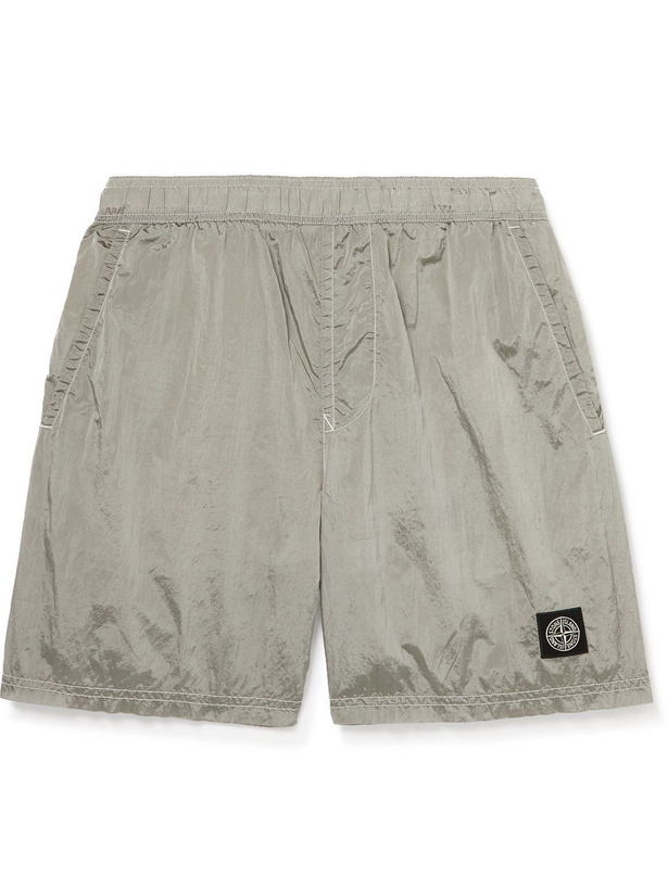 Photo: Stone Island - Mid-Length Logo-Appliquéd ECONYL Swim Shorts - Gray