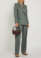 Chloe Double-breasted Wool Blazer Grey