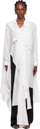 YOHJI YAMAMOTO White Draped Blouse