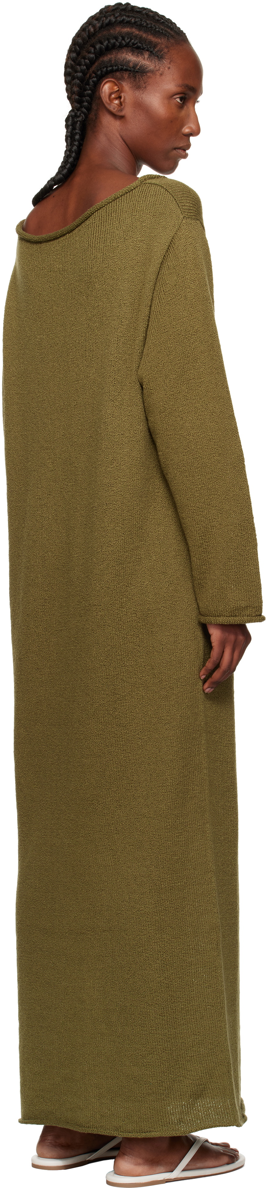 The Elder Statesman Green Nora Lite Oversized LS Maxi Dress