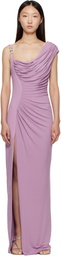 Versace Purple Medusa '95 Draped Maxi Dress