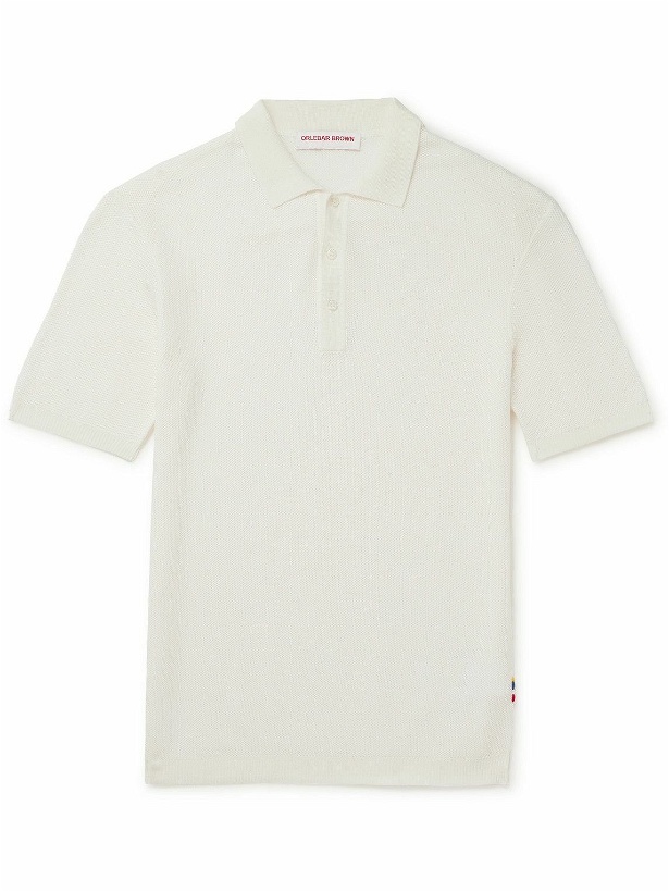 Photo: Orlebar Brown - Maranon Perforated Cotton Polo Shirt - Neutrals