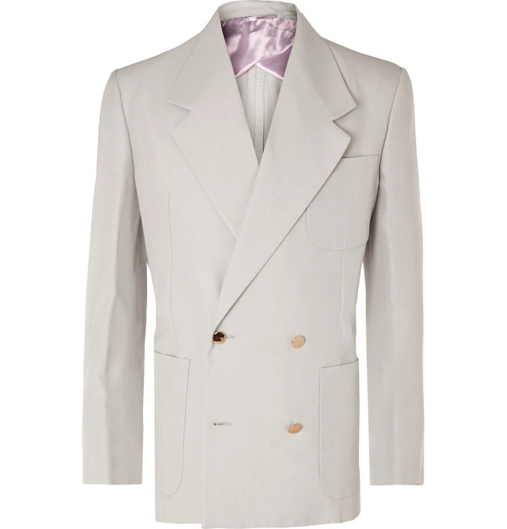 Photo: Gucci - Slim-Fit Double-Breasted Woven Blazer - Gray