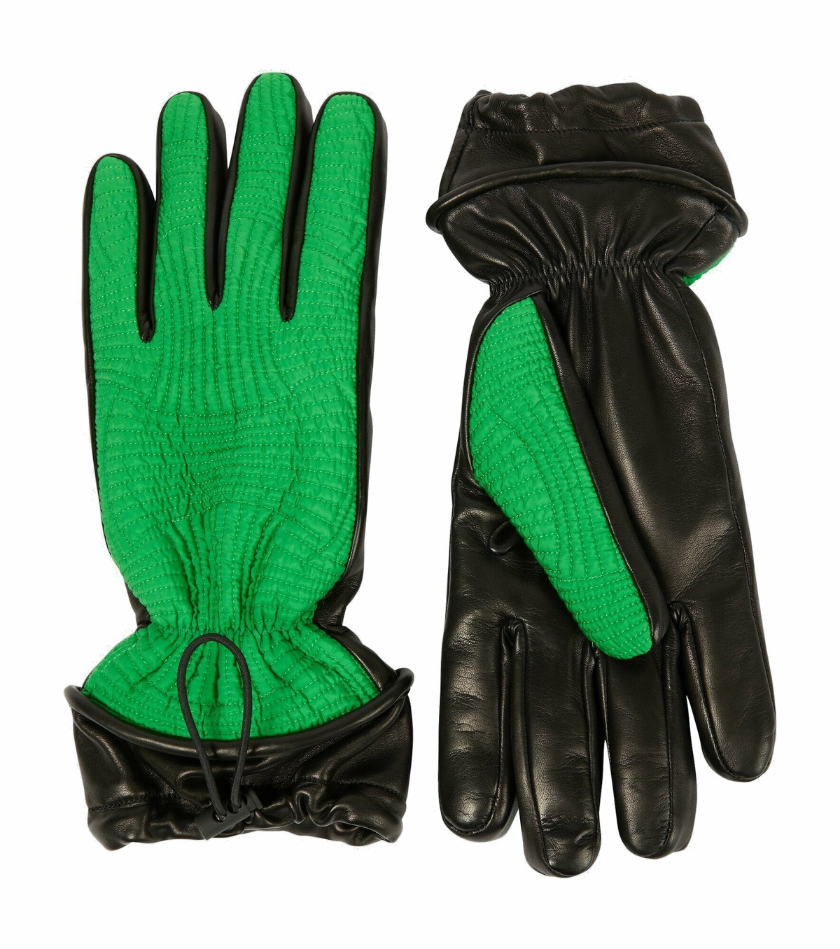 Bottega Veneta Black Intrecciato Leather Gloves Bottega Veneta